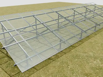 Solar Energy - Ground Mounting System Installation Animation 3D model