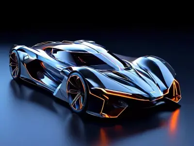 Futuristic Concept Supercar Low-poly 3D model