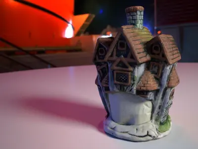 0002-09 Small Haunted House Low-poly 3D model
