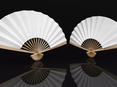 Chinese fan Low-poly 3D model