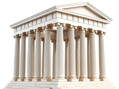 Classical Greek Temple model pack Low-poly 3D model