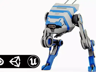 DINO ROBOT Rigged for Unreal Engine - Unity - MIXAMO  3D model