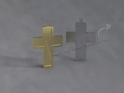 Simple luxury beautiful christian cross design 3d model Free 3D print model