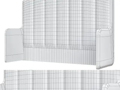 Headboard 3d model collection wall panel with grids Low-poly 3D model