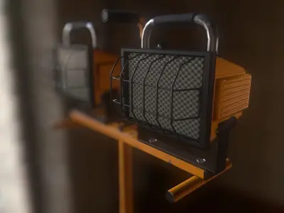 Work Light Tripod Low poly  Low-poly 3D model