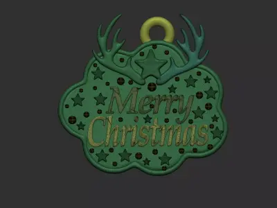 merry christmas ornament 3d printable model 3D print model