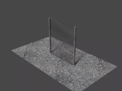 Metal Fence Low-poly 3D model