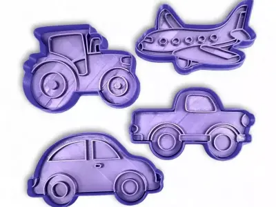 Vehicle-Shaped Cookie Cutters X4 3D print model