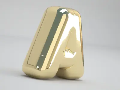Gold A Balloon 3D model