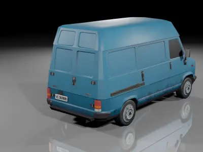 FIAT DUCATO MAXI van low poly car Low-poly 3D model