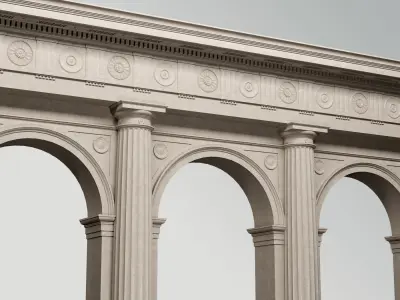Arch in classical Doric Denticulated order 3D model