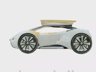 Futuristic Flying Car Taxi Concept Model Low-poly 3D model