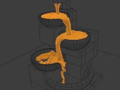 water fountain 3d model Low-poly 3D model