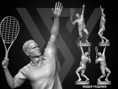 Roger Federer 3D Printable 2 3D print model