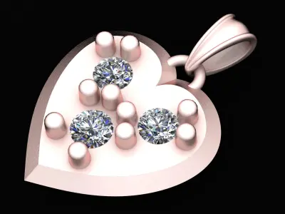 PRECIOUS HEART SHAPE PENDANT 3D PRINTABLE MODEL 3D print model