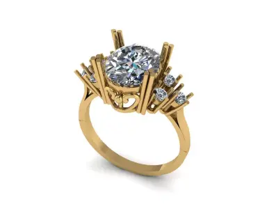  STYLISH ENGAGEMENT RING 3D PRINTABLE MODEL  3D print model