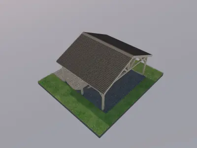 5x6 m 15 degree carport 3D model