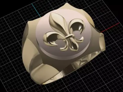 Luxury 3 piece lily men ring 3D print model