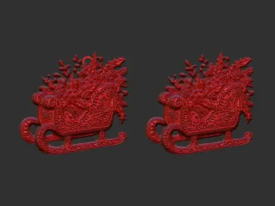 christmas sleigh decor  3D print model