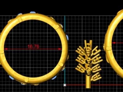 Rings with pattern 3D print model
