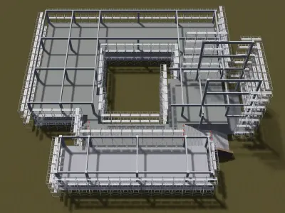 Town hall building under construction 25-56 3D model