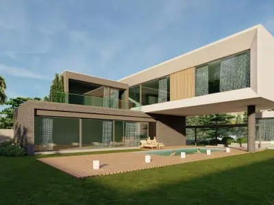 MODERN VILLA 3D model 7