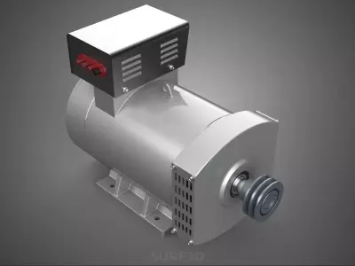 ENGINE MOTOR GENERATOR ALTERNATOR DYNAMO GENSET CONTROL PANEL KW 3D model