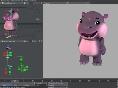Deng Deng The hippo Low-poly 3D model