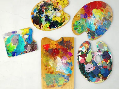 Vintage Artist Palettes 3D model