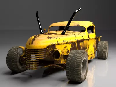 1939 Dodge D12 Char bone  Low-poly 3D model