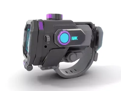 Futuristic Holographic Wristwatch Model Pack Low-poly 3D model
