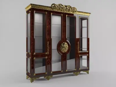 glass door decorative cabinet 3D model