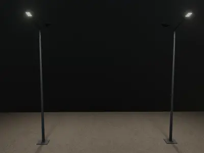 5 Meter Conical Lighting Pole -Double Consol 3D model
