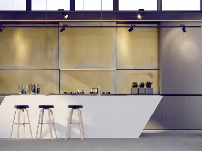 Corona - C4D Scene files - Modern Kitchen Interior 3D model