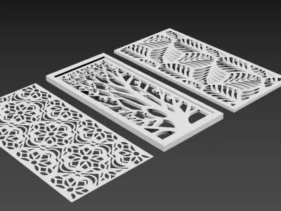 Woden Decorative Panel 3D model