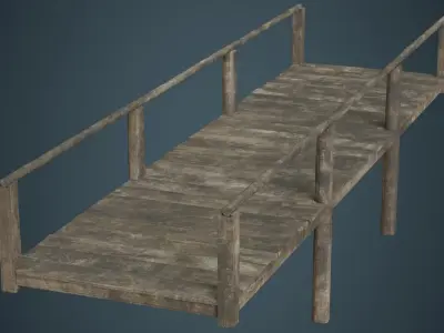 Plank Bridge 2B Low-poly 3D model