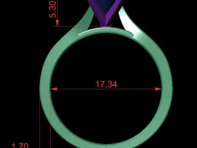 Round 0-75-CT Flat Profile Round Shank Width 2-4mm 3D print model