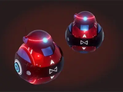 SPHERE BOT  - LOWPOLY -  PBR Low-poly 3D model