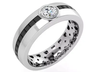 Round Bezel Band Ring 4413 3D print model