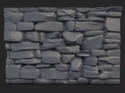 Scorched Rock Wall Detail 3D model