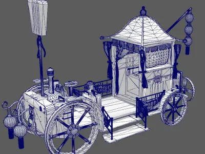 Chinese style horror wedding car Low-poly 3D model