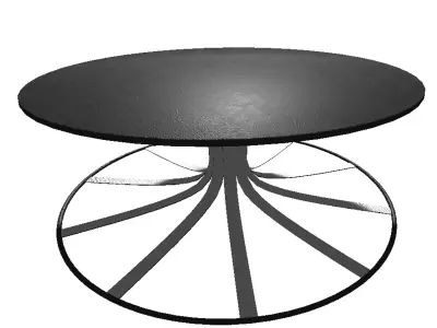 Table 5 coffee with metal base 3D model
