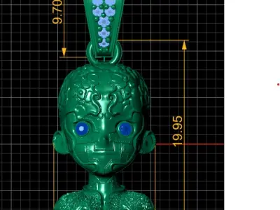 ROBOT CHARACTER PENDANT 3D-PRINTABLE MODEL  3D print model