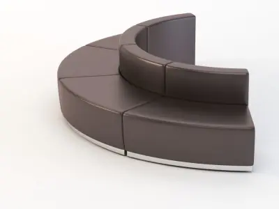 Krysten Sectional Four Module Convex Round Booth Sofa 3D model