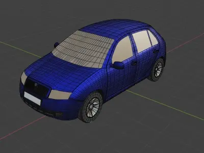 Skoda Fabia MK1 Low-poly 3D model