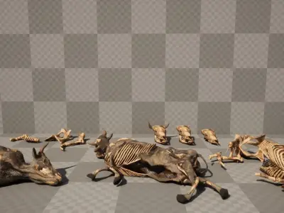 Dead Cow Low-poly 3D model