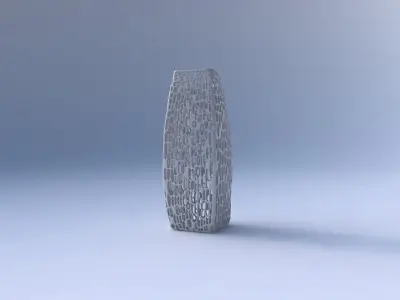 Vase arc rectangle with dense organic lattice 2 3D print model
