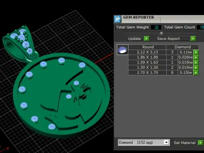   Pingente de diamante 3D print model