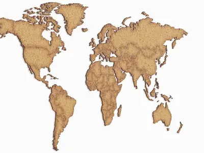 World map 3D model