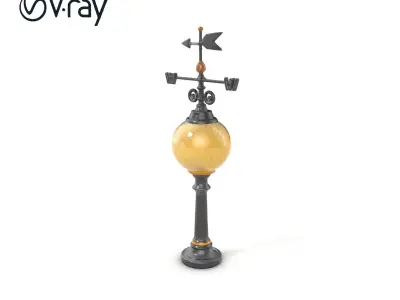 Weather Vane Street Lamp Decorative Model Pack Low-poly 3D model